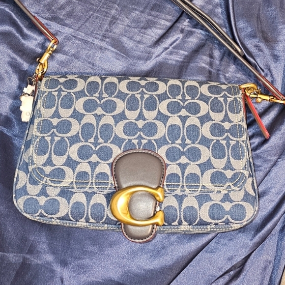 Coach Denim Blue Signature Crossbody Bag - Picture 1 of 4